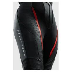 Spodnie skórzane damskie REBELHORN DIVA BLACK/RED czarny czerwony