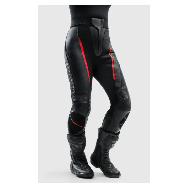 Spodnie skórzane damskie REBELHORN DIVA BLACK/RED czarny czerwony