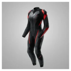 Spodnie skórzane damskie REBELHORN DIVA BLACK/RED czarny czerwony