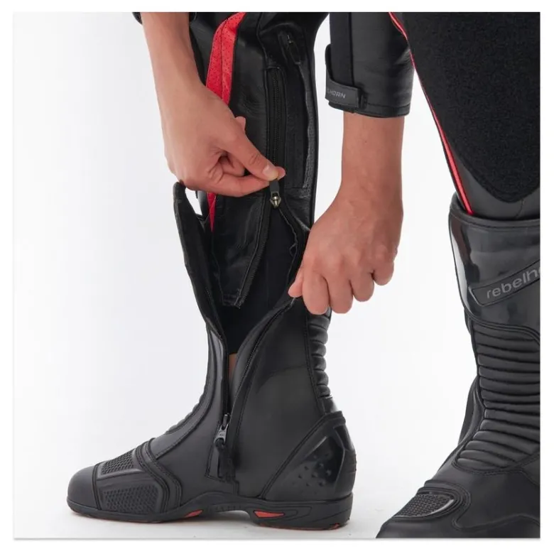 Spodnie skórzane damskie REBELHORN REBEL LADY PINK/BLACK różowy czarny