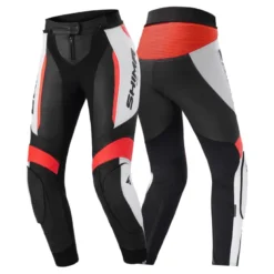 Spodnie skórzane damskie SHIMA MIURA 2.0 RED FLUO czarny biały czerwony fluo