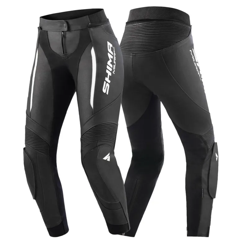 Spodnie skórzane damskie SHIMA MIURA 2.0 BLACK/WHITE czarny biały