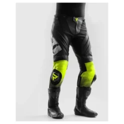 Spodnie skórzane REBELHORN INFERNO BLACK/WHITE/FLUO YELLOW czarny biały żółty fluo