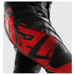 Spodnie skórzane REBELHORN INFERNO BLACK/FLUO RED czarny czerwony fluo
