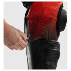 Spodnie skórzane REBELHORN INFERNO BLACK/FLUO RED czarny czerwony fluo