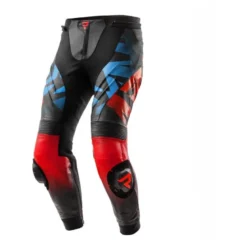 Spodnie skórzane REBELHORN INFERNO BLACK/BLUE/WHITE/RED czarny niebieski biały czerwony