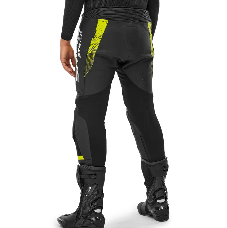Spodnie skórzane SHIMA STR 2.0 BLACK/FLUO czarny żółty fluo