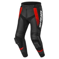 Spodnie skórzane SHIMA STR 2.0 BRIGHT RED czarny czerwony fluo