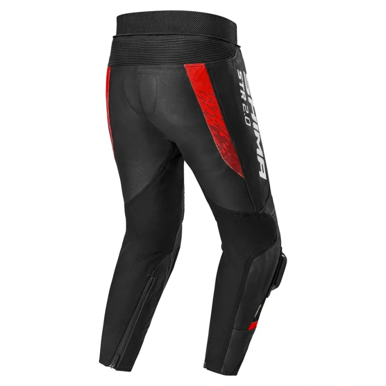 Spodnie skórzane SHIMA STR 2.0 BRIGHT RED czarny czerwony fluo