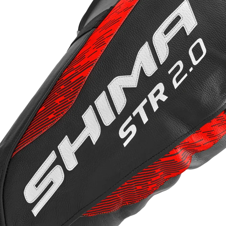Spodnie skórzane SHIMA STR 2.0 BRIGHT RED czarny czerwony fluo