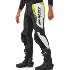 Spodnie skórzane SHIMA STR 2.0 FLUO czarny biały żółty fluo