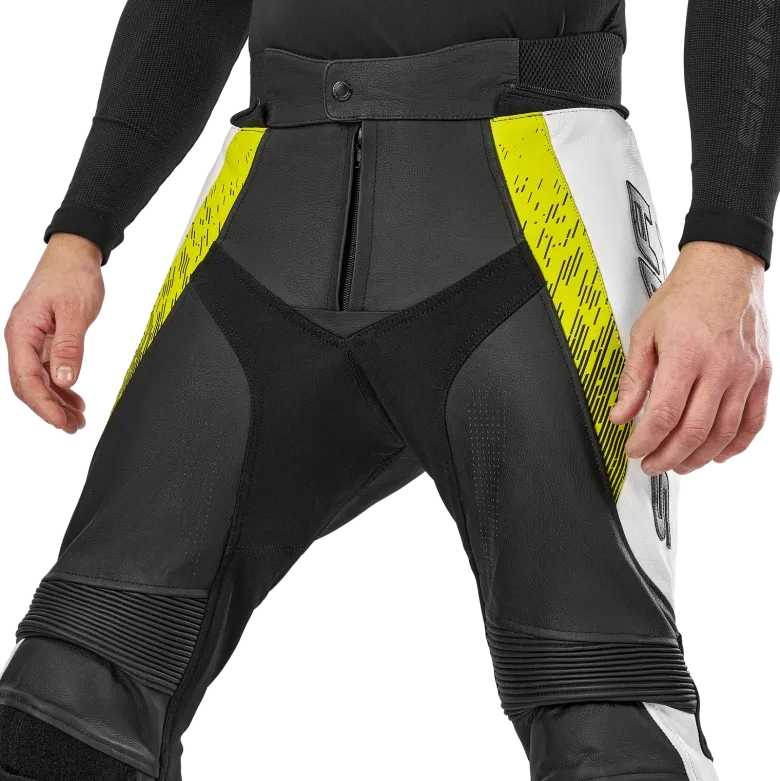 Spodnie skórzane SHIMA STR 2.0 FLUO czarny biały żółty fluo