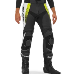 Spodnie skórzane SHIMA STR 2.0 FLUO czarny biały żółty fluo
