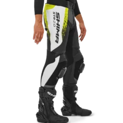 Spodnie skórzane SHIMA STR 2.0 FLUO czarny biały żółty fluo