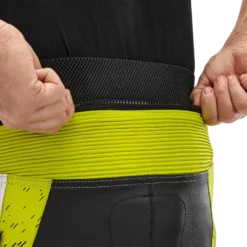 Spodnie skórzane SHIMA STR 2.0 FLUO czarny biały żółty fluo