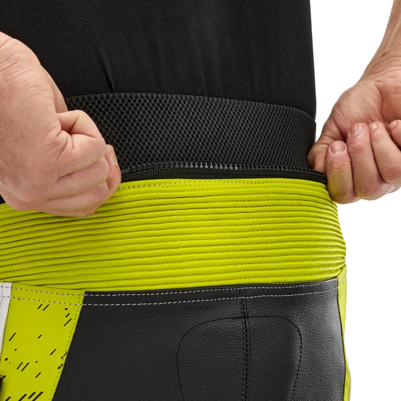 Spodnie skórzane SHIMA STR 2.0 FLUO czarny biały żółty fluo