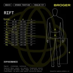 Spodnie tekstylne BROGER RIFT BLACK czarny