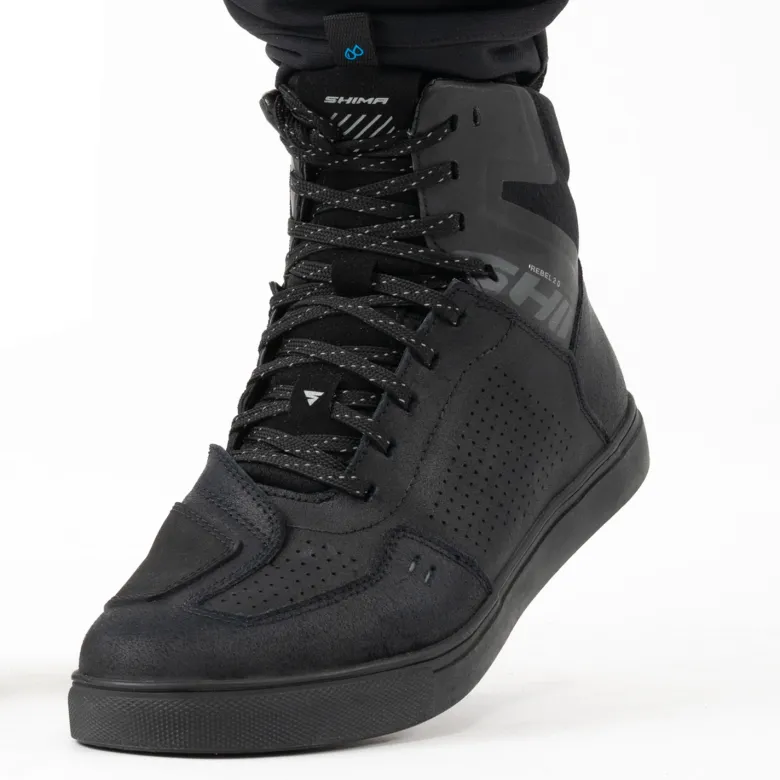 Trampki motocyklowe damskie SHIMA REBEL 2.0 WP LADY BLACK czarny