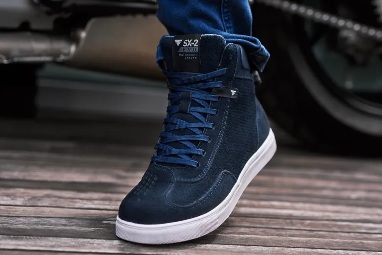 Trampki motocyklowe SHIMA SX-2 EVO BLUE granatowy biały