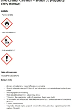 Zestaw do odzieży skórzanej S100 czyszczenie i konserwacja