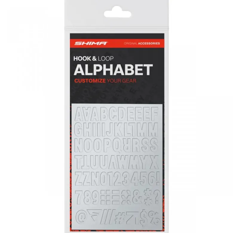 Znaki na rzep SHIMA ALPHABET srebrny